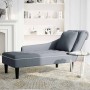 Tumbona con almohada reposabrazo derecho terciopelo gris oscuro