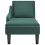 Tumbona almohada y reposabrazo derecho terciopelo verde oscuro