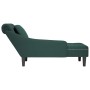 Tumbona almohada y reposabrazo derecho terciopelo verde oscuro