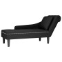 Tumbona con almohada y reposabrazo derecho terciopelo negro