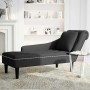 Tumbona con almohada y reposabrazo derecho terciopelo negro