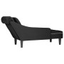 Tumbona con almohada y reposabrazo derecho terciopelo negro