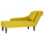 Tumbona con almohada y reposabrazo derecho terciopelo amarillo