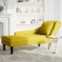 Tumbona con almohada y reposabrazo derecho terciopelo amarillo