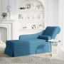 Chaise longue respaldo reposabrazos derecho terciopelo azul