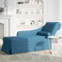 Chaise longue respaldo reposabrazos derecho terciopelo azul