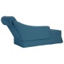Chaise longue respaldo reposabrazos derecho terciopelo azul