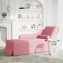 Chaise longue respaldo reposabrazos derecho terciopelo rosa