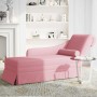 Chaise longue respaldo reposabrazos derecho terciopelo rosa