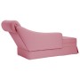 Chaise longue respaldo reposabrazos derecho terciopelo rosa