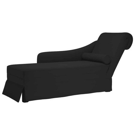 Chaise longue respaldo reposabrazos derecho terciopelo negro en Divanes | Comprar online en Foro24