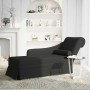 Chaise longue respaldo reposabrazos derecho terciopelo negro