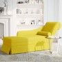 Chaise longue respaldo reposabrazos derecho terciopelo amarillo