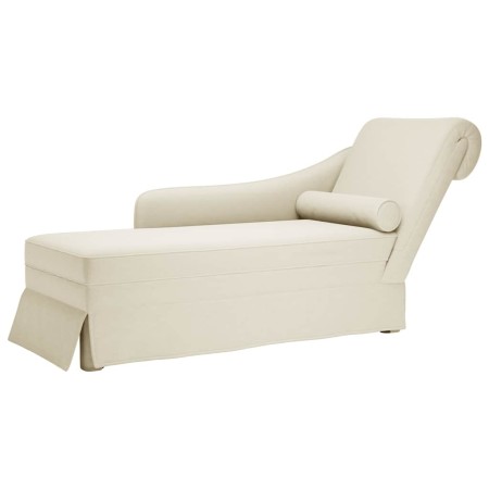 Chaise longue respaldo reposabrazos derecho terciopelo crema