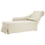 Chaise longue respaldo reposabrazos derecho terciopelo crema