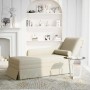 Chaise longue respaldo reposabrazos derecho terciopelo crema
