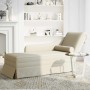 Chaise longue respaldo reposabrazos derecho terciopelo crema