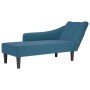 Chaise longue con reposabrazos derecho terciopelo azul en Divanes | Comprar online en Foro24