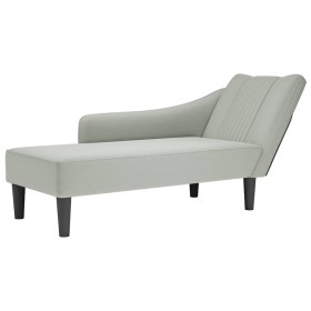 Chaise longue con reposabrazos derecho terciopelo gris claro Chaise longue con reposabrazos derecho terciopelo gris claro