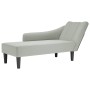 Chaise longue con reposabrazos derecho terciopelo gris claro