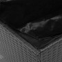 Caja de almacenaje jardín madera acacia ratán negro 110x50x54cm