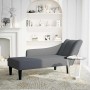 Chaise longue con reposabrazos derecho terciopelo gris claro
