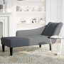 Chaise longue con reposabrazos derecho terciopelo gris claro