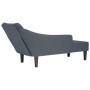 Chaise longue con reposabrazos derecho terciopelo gris claro