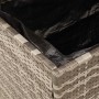 Caja de almacenaje jardín madera acacia ratán gris 110x50x54 cm