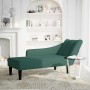 Chaise longue con reposabrazos derecho terciopelo oscuro