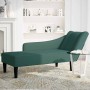Chaise longue con reposabrazos derecho terciopelo oscuro