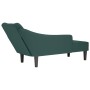 Chaise longue con reposabrazos derecho terciopelo oscuro