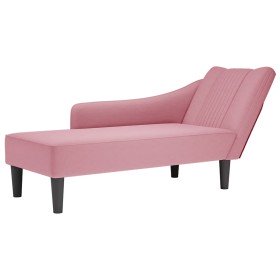 Chaise longue con reposabrazos derecho terciopelo rosa Chaise longue con reposabrazos derecho terciopelo rosa