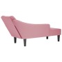 Chaise longue con reposabrazos derecho terciopelo rosa