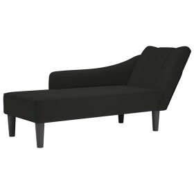 Chaise longue con reposabrazos derecho terciopelo negro