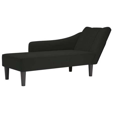 Chaise longue con reposabrazos derecho terciopelo negro en Divanes | Comprar online en Foro24