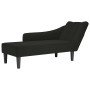 Chaise longue con reposabrazos derecho terciopelo negro