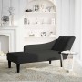 Chaise longue con reposabrazos derecho terciopelo negro