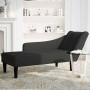 Chaise longue con reposabrazos derecho terciopelo negro