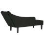 Chaise longue con reposabrazos derecho terciopelo negro
