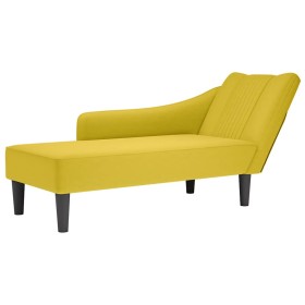 Chaise longue con reposabrazos derecho terciopelo amarillo