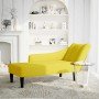 Chaise longue con reposabrazos derecho terciopelo amarillo en Divanes | Comprar online en Foro24