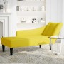 Chaise longue con reposabrazos derecho terciopelo amarillo