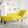 Chaise longue con reposabrazos derecho terciopelo amarillo en Divanes | Comprar online en Foro24