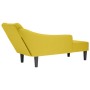 Chaise longue con reposabrazos derecho terciopelo amarillo