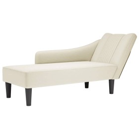 Chaise longue con reposabrazos derecho terciopelo crema Chaise longue con reposabrazos derecho terciopelo crema