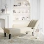 Chaise longue con reposabrazos derecho terciopelo crema en Divanes | Comprar online en Foro24
