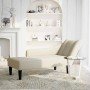 Chaise longue con reposabrazos derecho terciopelo crema