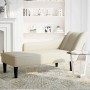 Chaise longue con reposabrazos derecho terciopelo crema en Divanes | Comprar online en Foro24