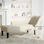 Chaise longue con reposabrazos derecho terciopelo crema